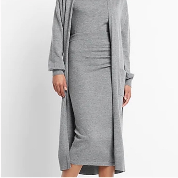 Express Dresses & Skirts - Express Gray Midi Sweater Skirt NWT